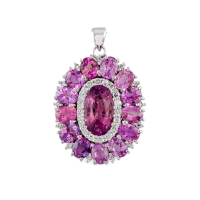 2.07ct Unheated Ceylon Ruby & Diamond Pendant