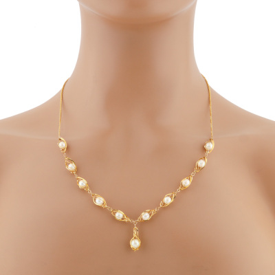 Akoya Pearl Lavalier Necklace 21ct Gold 11.1g