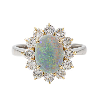 1.04ct Opal & Diamond Ring