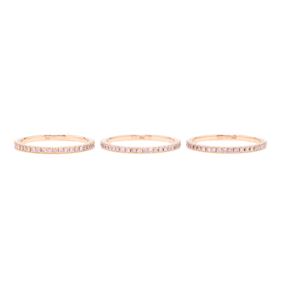 Set of 3 Pink Diamond Eternity Rings