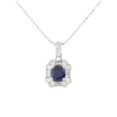 1.43ct Sapphire & Diamond Pendant