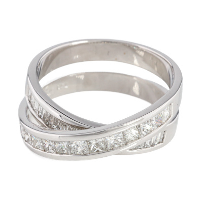 1.39ct Diamond Crossover Ring 18ct Gold