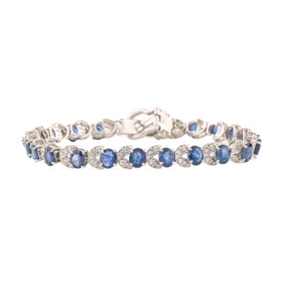 7.97ct Sapphire & Diamond Buckle Bracelet