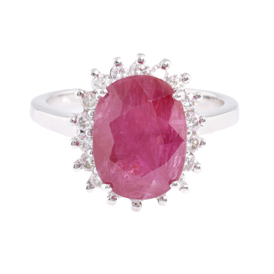 6.60ct Ruby & Diamond Ring