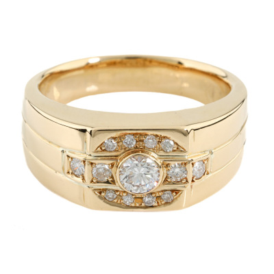 0.49ct Diamond Mens Ring, 15.8 Grams