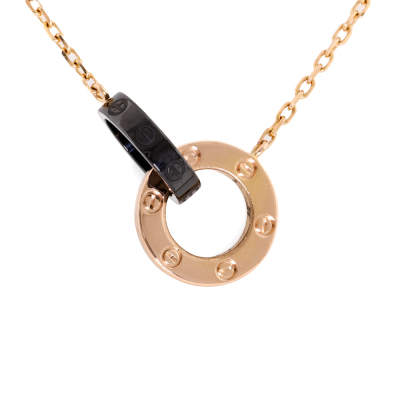 Cartier Love Circle Diamond & Ceramic Necklace