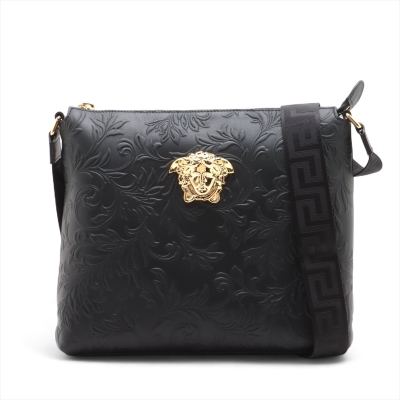 Versace Medusa Embossed Leather Shoulder Bag