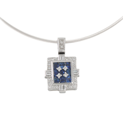 1.80ct Sapphire & Diamond Pendant