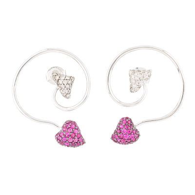 1.04ct Ruby & Diamond Earrings