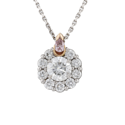 Musson Argyle 7PP Pink Diamond & White Diamond Pendant
