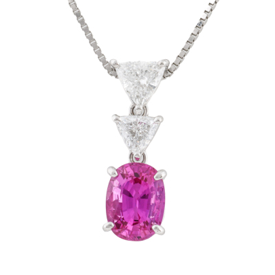 2.58ct Pink Sapphire & Diamond Pendant