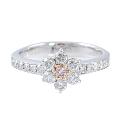 Argyle Origin Fancy Pink & White Diamond Ring GSL