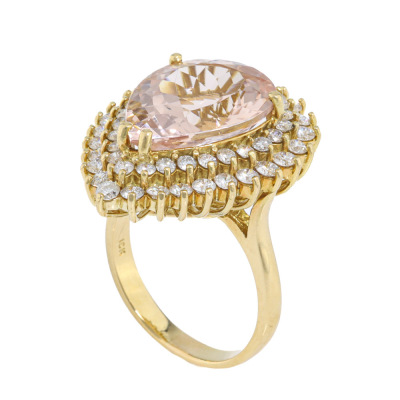 11.13ct Morganite & 1.60ct Diamond Ring