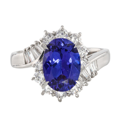 1.98ct Tanzanite & Diamond Ring Platinum