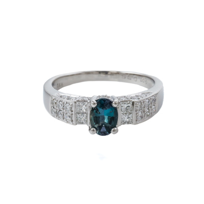 0.75ct Brazilian Alexandrite & Diamond Ring GIA