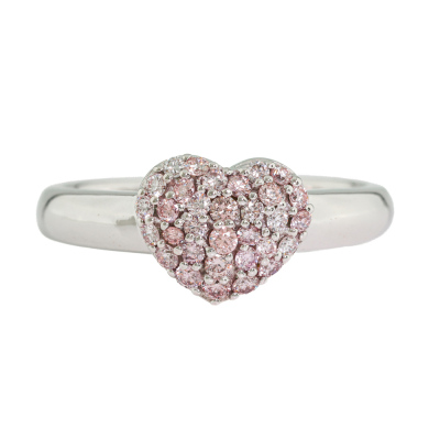 0.24ct Pink Diamond Heart Ring