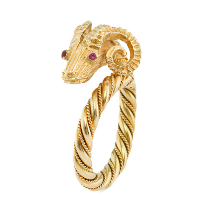 Ram Ring 18ct Yellow Gold 14g