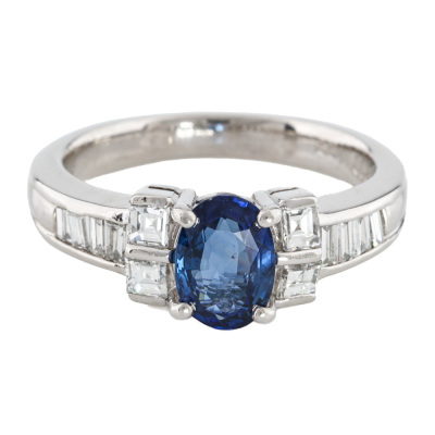 1.32ct Sapphire & Diamond Ring Platinum