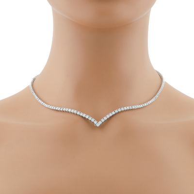 7.00ct Diamond Tennis Necklace 14ct Gold
