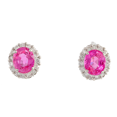 Ruby and Diamond Earrings 18ct White Gold