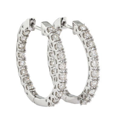 2.03ct Diamond Hoop Earrings