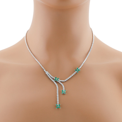 1.20ct Emerald and Diamond Necklace