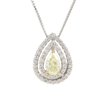 0.33ct Centre Yellow Diamond Pendant