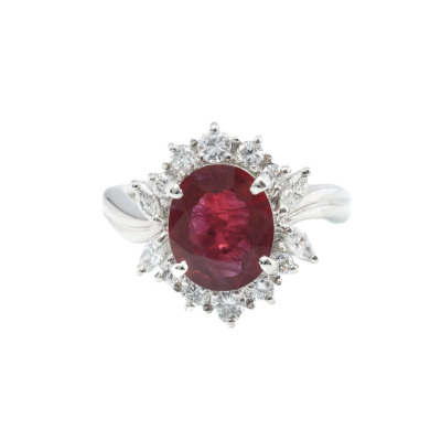 2.80ct Ruby & 0.60ct Diamond Ring