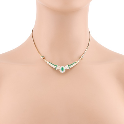 1.52ct Emerald & Diamond Necklace
