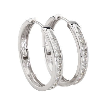 1.01ct Diamond Hoop Earrings