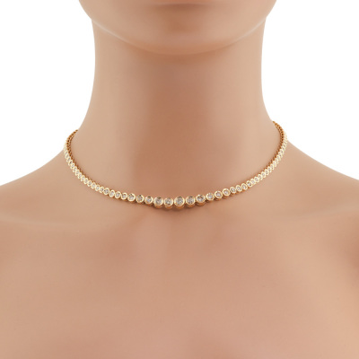 5.00ct Diamond Tennis Necklace 18ct Yellow Gold