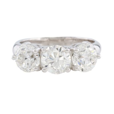 3.01ct Diamond Trilogy Ring GIA F VS2