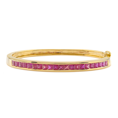 3.10ct Princess Cut Ruby Bangle