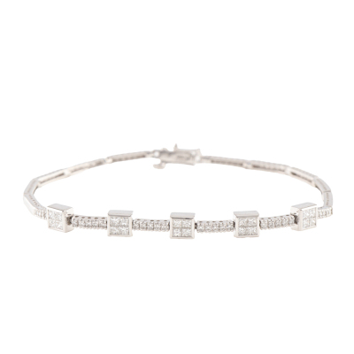 0.93ct Round & Princess cut Diamond Bracelet