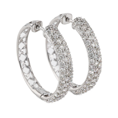 2.02ct Diamond Hoop Earrings