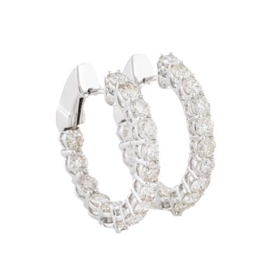 4.02ct Diamond Hoop Earrings