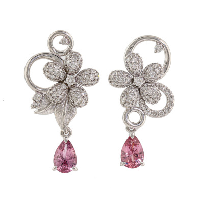 1.47ct Sapphire & 1.10ct Diamond Earrings