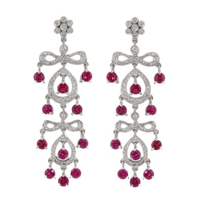 2.86ct Ruby & Diamond Earrings