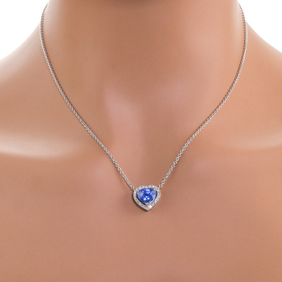 3.50ct Sapphire & Diamond Pendant