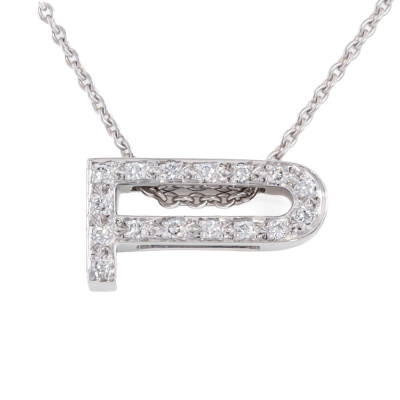 Canturi Initial P Diamond Necklace