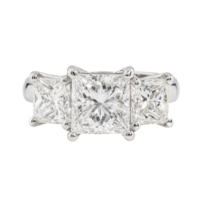 3.60ct Diamond Trilogy Ring GIA E VS & F VS