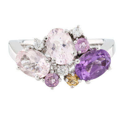 Multicolour Gemstone & Diamond Ring