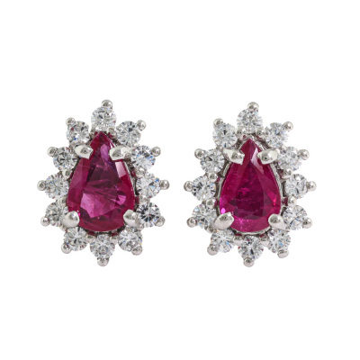 0.70ct Ruby & Diamond Earrings
