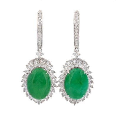 Jade & Diamond Earrings