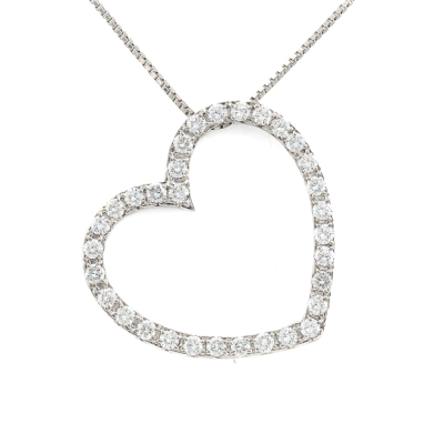 3.00ct Diamond Heart Pendant Platinum 33.5g