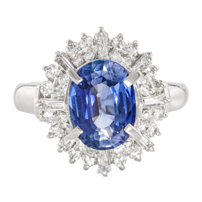 2.49ct Sapphire & Diamond Ring