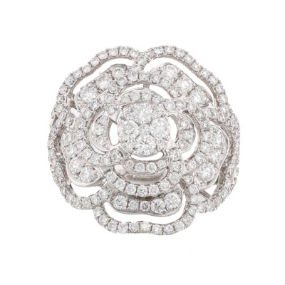 Diamond Camellia Ring 18ct Gold