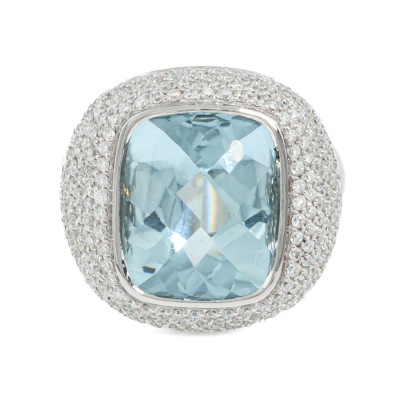 8.00ct Aquamarine & Diamond Ring