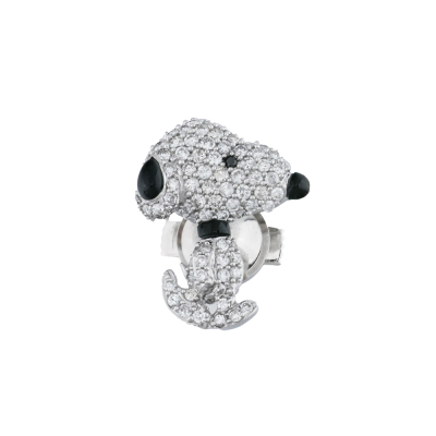 0.81ct Diamond Snoopy Brooch