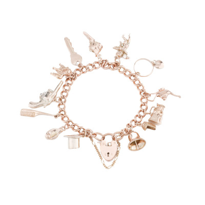 9ct Gold Charm Bracelet 59.3g
